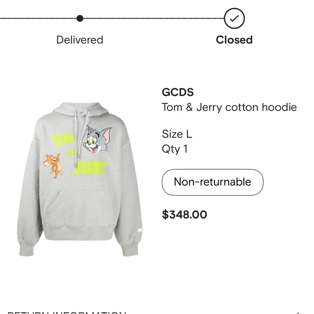 GCDS Tom & Jerry Gray Hoodie